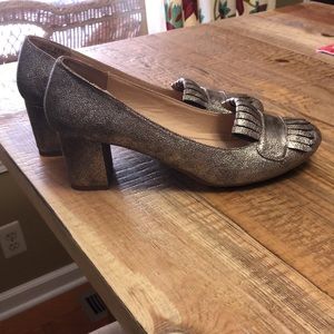 CL by Laundry Metallic Block Heel Shoes